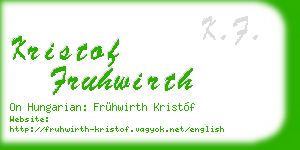 kristof fruhwirth business card