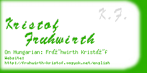 kristof fruhwirth business card